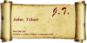 John Tibor névjegykártya
